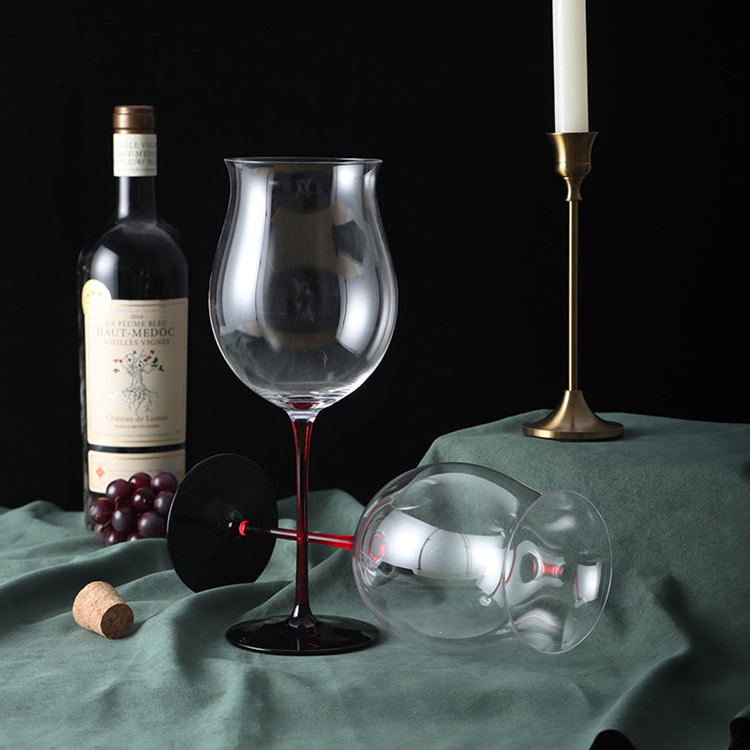 Wine Glass Unique Clear Stem Love Heart Wine Glasses Set with Diamond Goblet Gifts Wedding Glassware