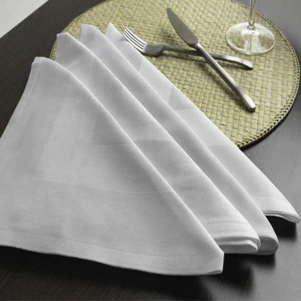 100% Cotton Custom Cloth Non-Disposable 5 Star Modern White Linen Napkins Fabric for Restaurants and Hotels