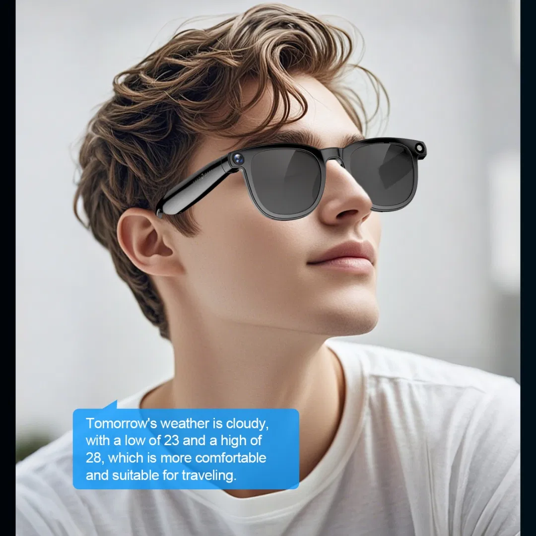 Ai Translation 8MP Eyeglass 360°Surround Sound Eyewear Sunglasses Video Object Recognition Smart Glasses with Camera