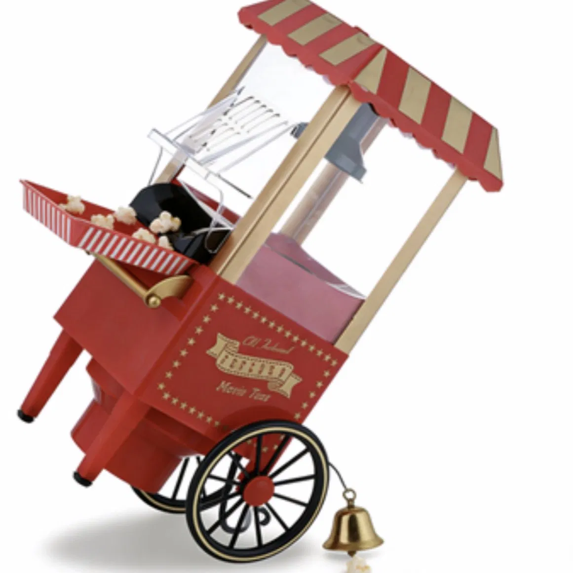 Red Carriage Popcorn Machine 600W Efficient Fast Heating