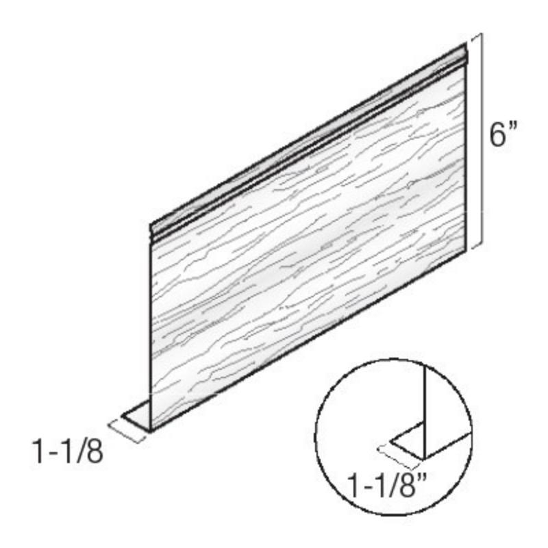 8-Inch X 12-1/2-Foot Glacier White L-Style Ribbed Aluminum
