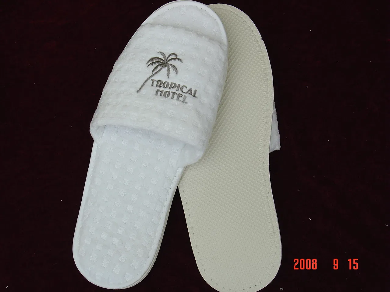 Hand Made Hotel Slippers with Comfortable EVA Outsole and Velour Upper