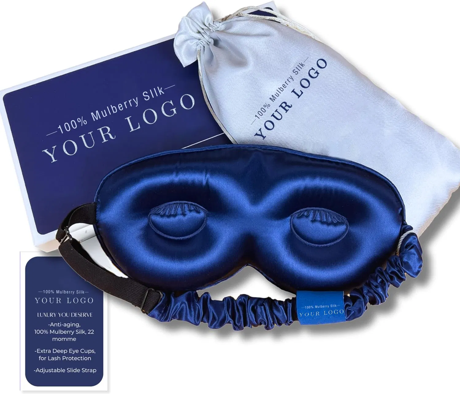 Custom 3D Sleep Eyemask 100% Pure Mulberry Silk Sleep Mask for Comfortable Travel