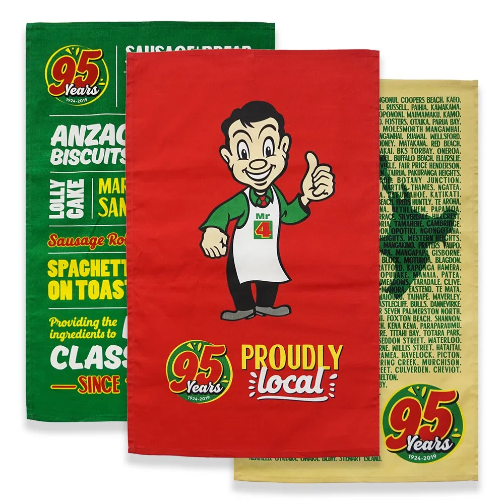 Custom Printed Lint Free Super Absorbent Cotton Linen Tea Towels for Kitchen