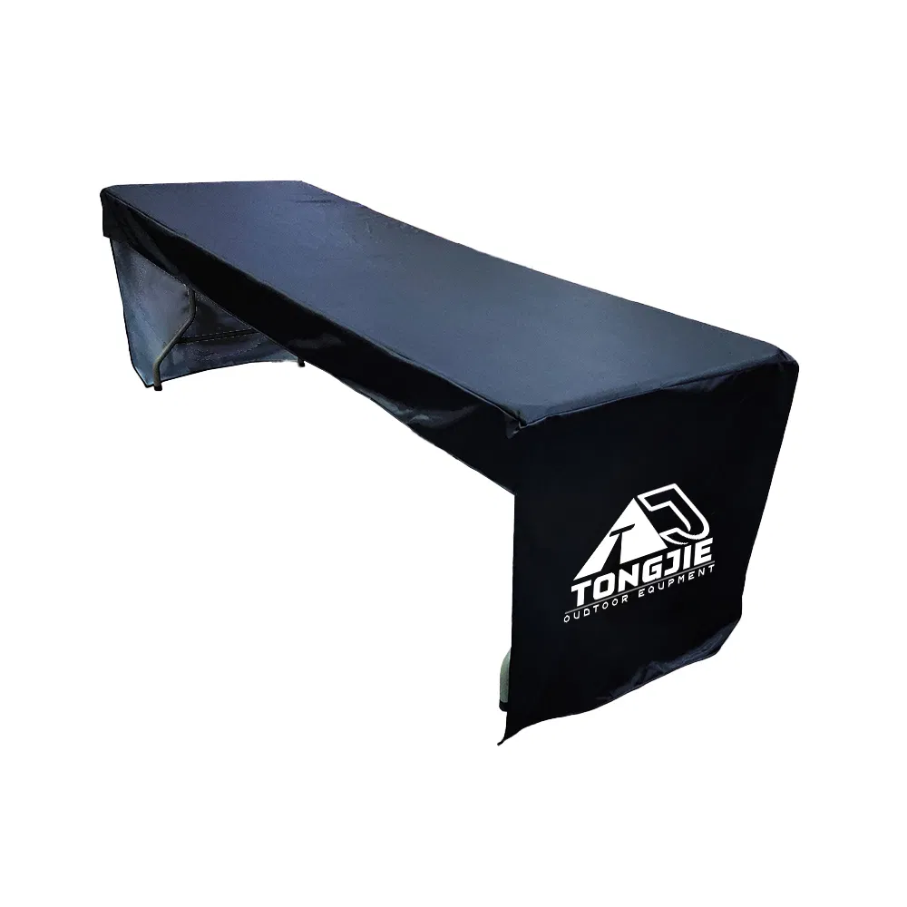 4FT 6FT 8FT Fitted Table Cover Customizable Black Table Banner for Exhibition