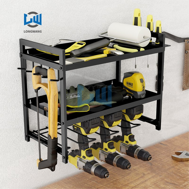 Wall-Mounted Power Tool Storage Rack Heavy-Duty Floating Storage Rack Hand Drill Screwdriver and Tool Storage Rack