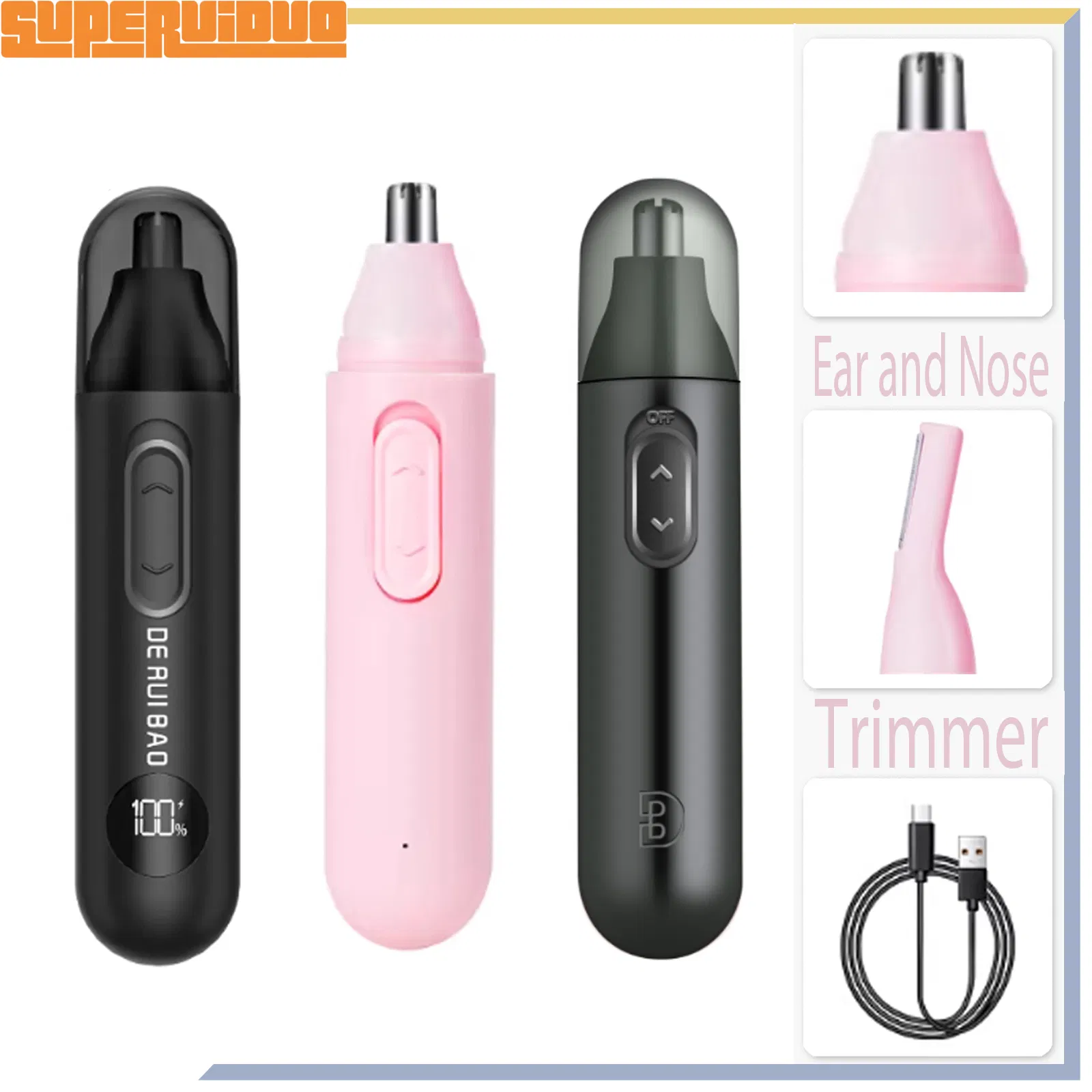 Innovative Vacuum Suction Cleaning Nose Hair Trimmer