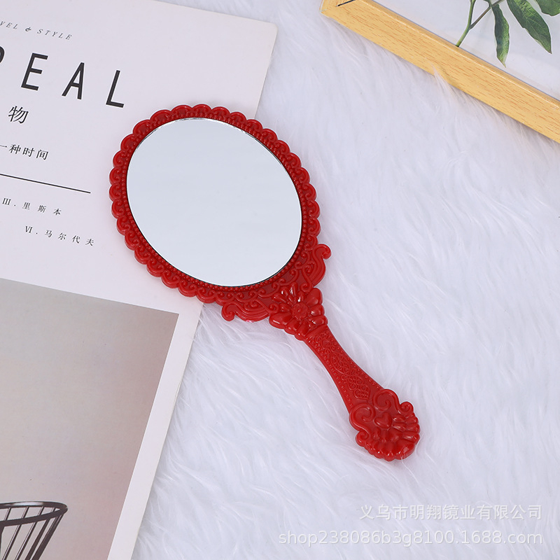 Vintage-Style Plastic Portable Makeup Mirror