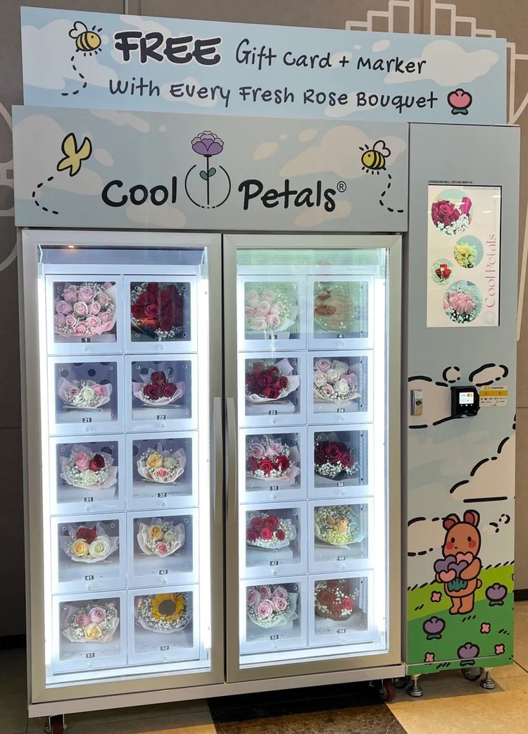 Weimi Fully Automatic Locker Fresh Flowers Vending Machine with Cooling System for Rose Bouquets in Shopping Mall