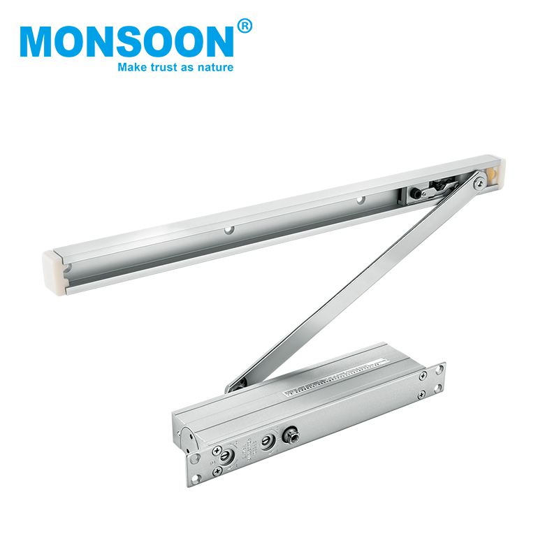 Commercial Stainless Steel Door Closer Hydraulic Steel Spring Loaded Top Mounted Sliver Automatic Soft Close Door Closer