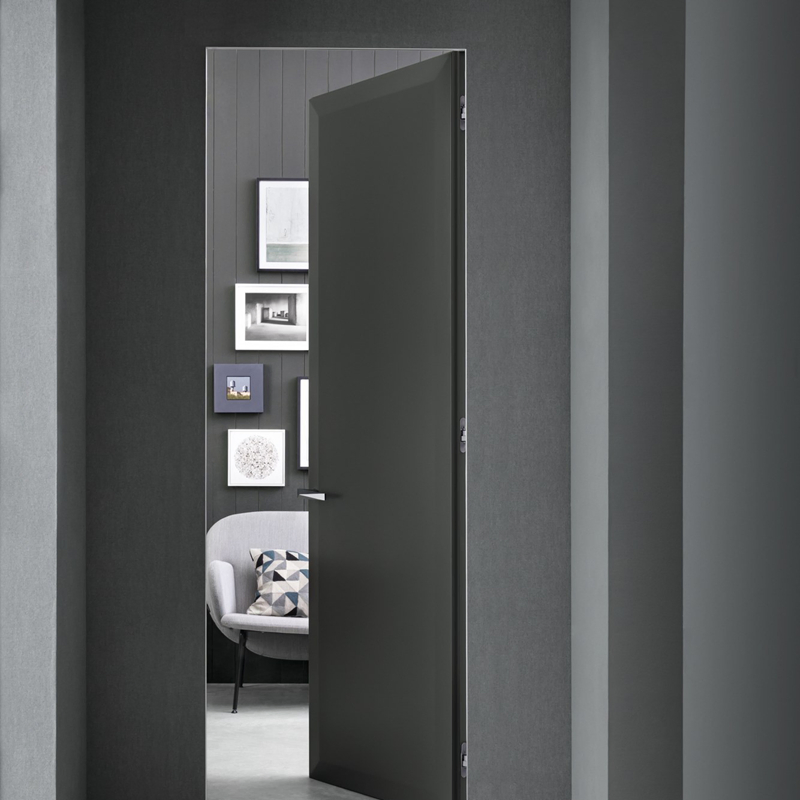 China Factory Custom Veneer Wooden Fireproof Composite Invisible Doors Resort Apartment Hotel Wood Door with Electronic Card