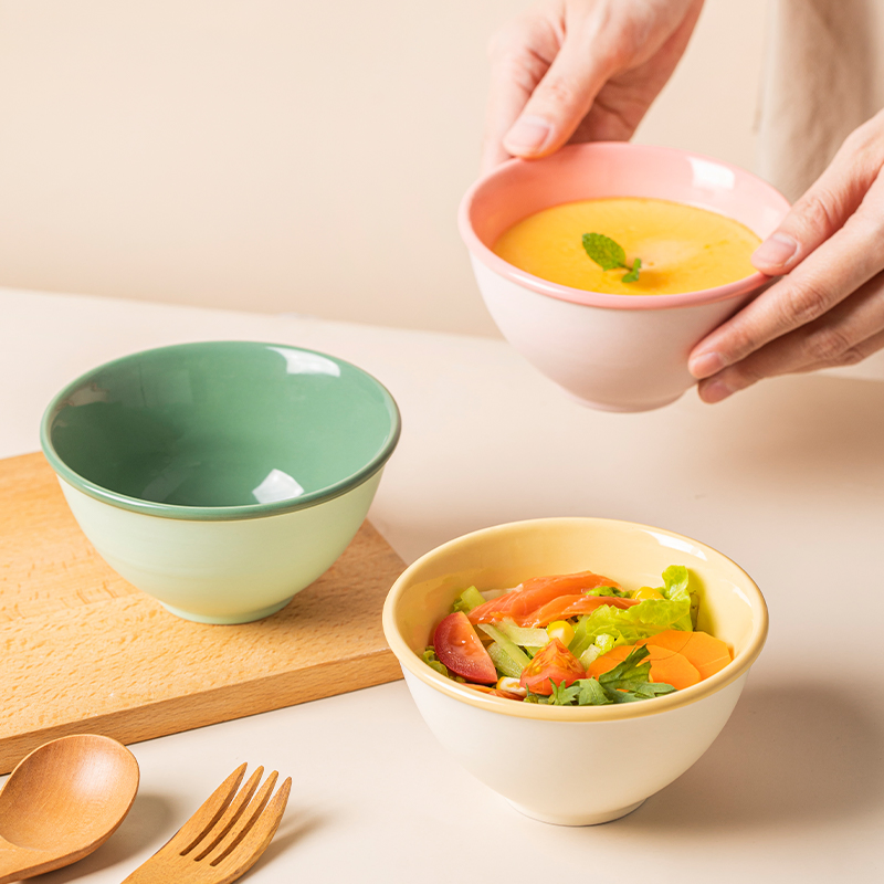Simple Ceramic Creative Tableware Household Soup Bowl Porcelain Bowl Rice Bowl