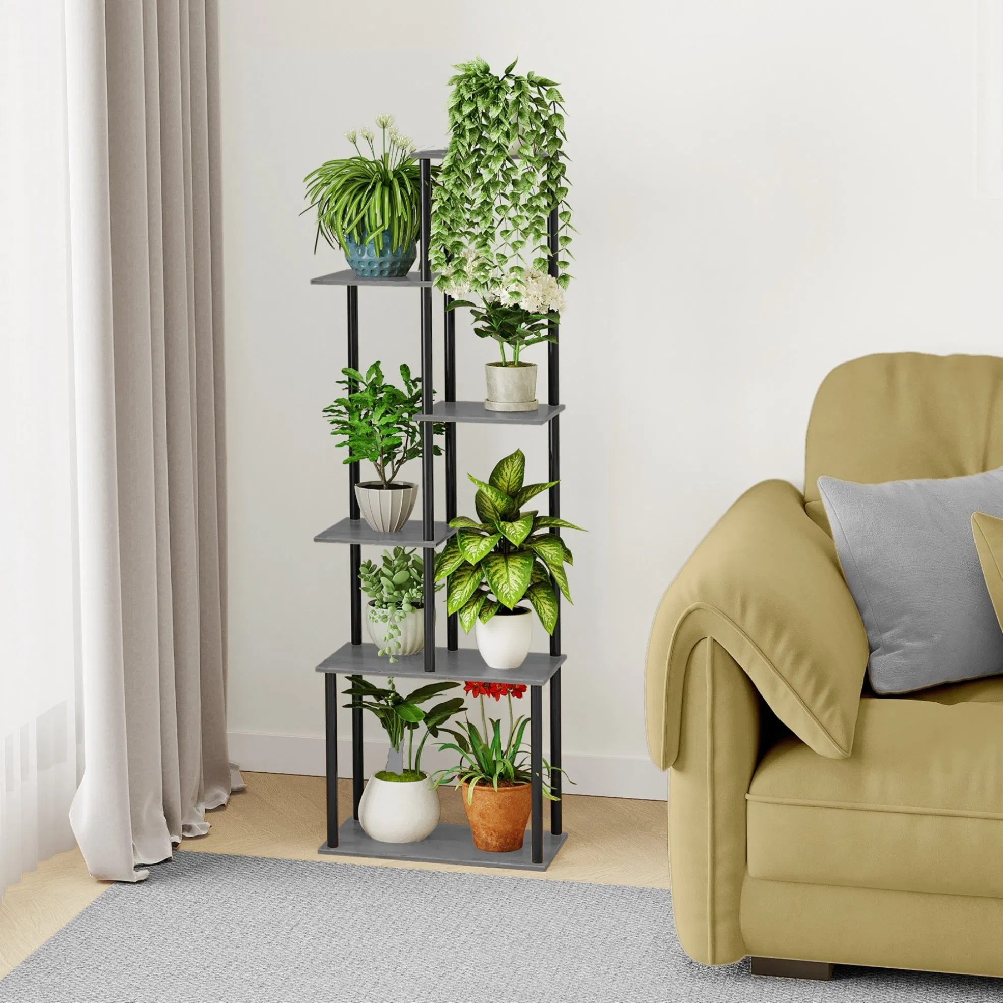 Multiple Applications Storage Rack Easy to Install Multi-Layer Vertical Flower Stand