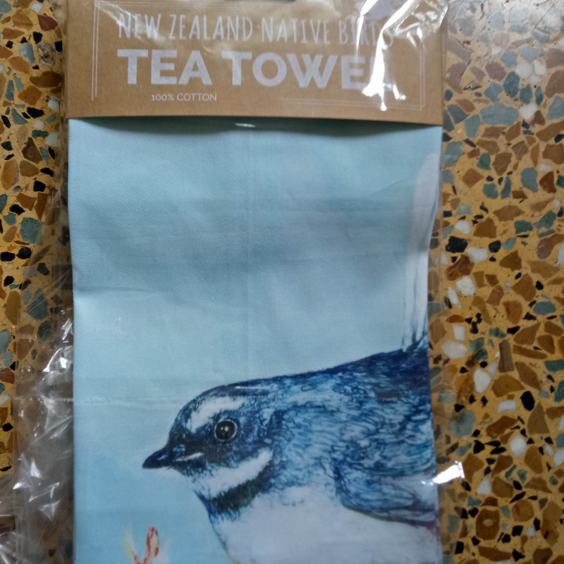 100% Cotton Digital Printed New Zealand Magpie in Mailbox Tea Towel