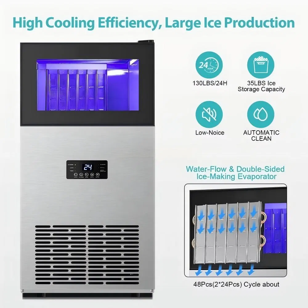 Hot Selling Crescent Ice Maker Machine, 40kgs/90lbs 24h, Stainless