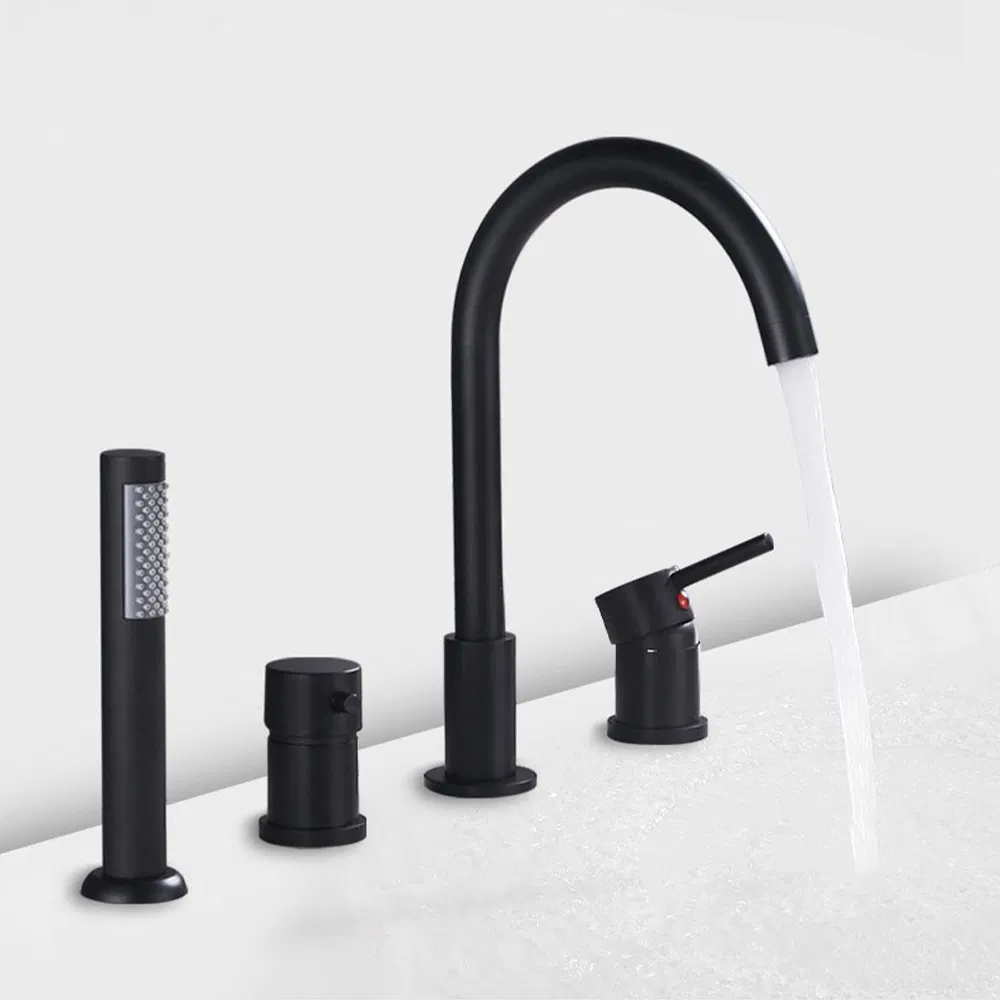 Modern Brass Dual Handle Bath Faucet with Elegant Design