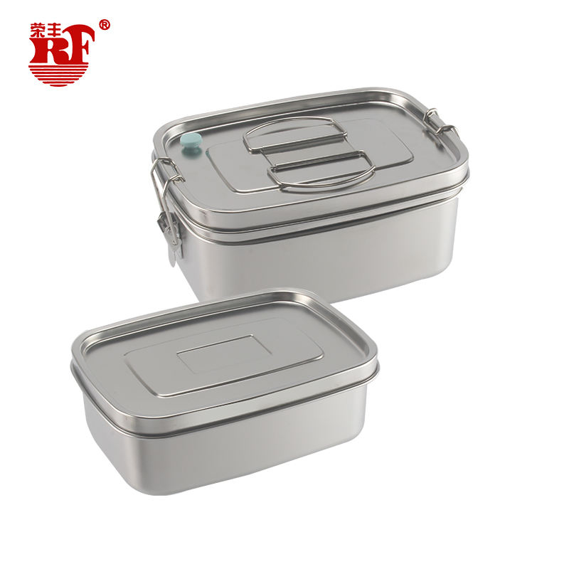 Food Grade 304 Stainless Steel Fresh-Keeping Box Multi-Functional Food Container Lunch Box for School Businesses Camping