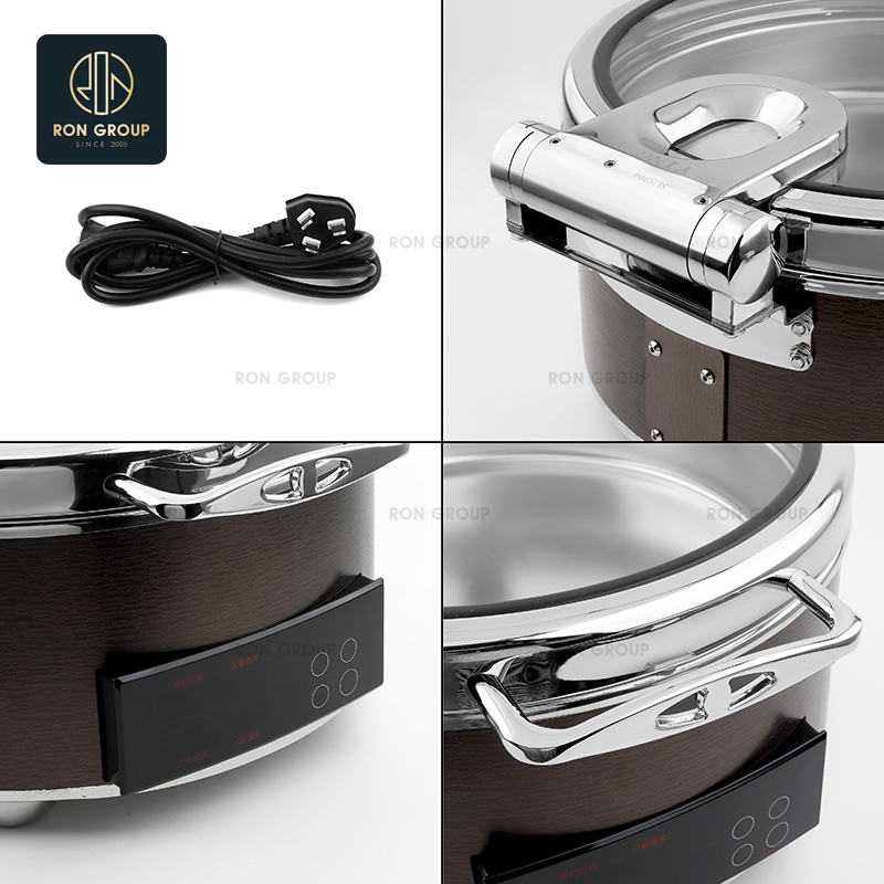 Factory Price Round Stainless Steel Catering Electric Buffet Food Warmer Hotel Restaurant Chafing Dish