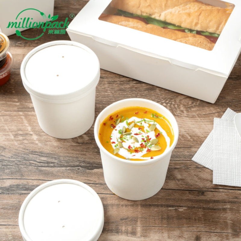 Heavy-Duty Kraft Soup Bowl for Takeaway and Delivery