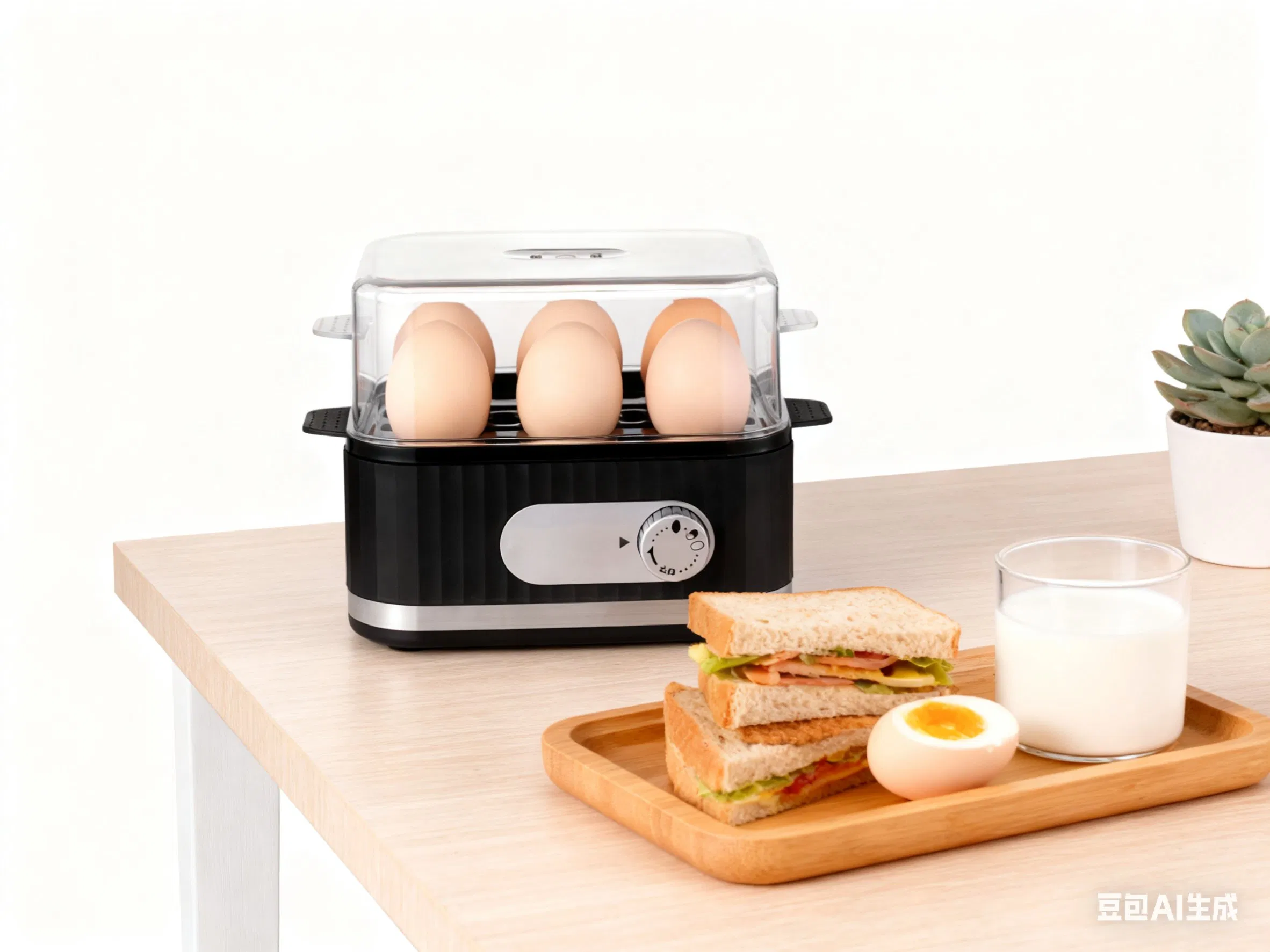 Smart Electric Egg Boiler with Timer Cooks 6 Eggs at 400W
