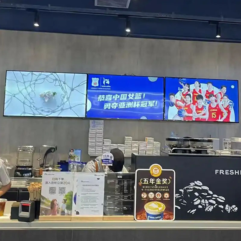 32 Inch 43 49 55 Inch Indoor Wall Mounted Touch LCD Screen Smart TV Monitors TV Advertisement Equipment Player 2K 4K Digital Signage Menu Board Billboard