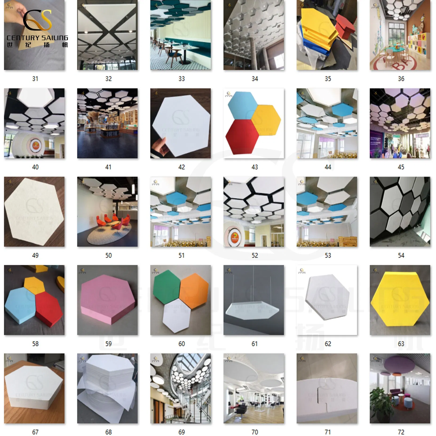 Eco-Sound Absorption Fiberglass Acoustic Suspended Ceiling Cloud for Auditorium Hall Office