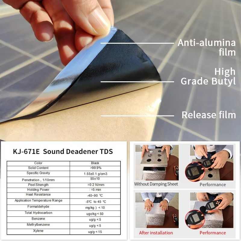 Автомобильный звукопоглощающий лист из огнестойкого бутила