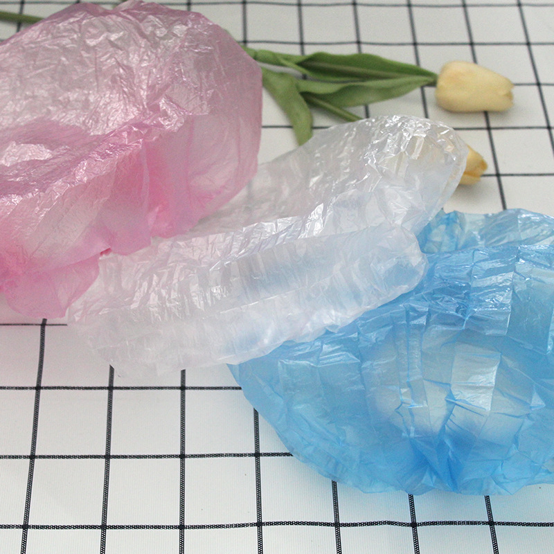 Disposable Black PE Shower Cap