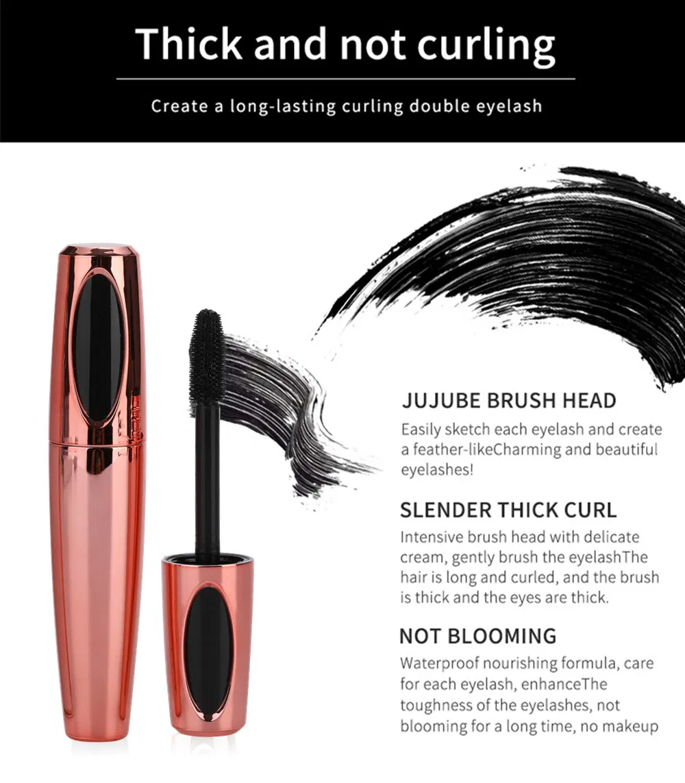 Wholesale Custom Private Label 4D Mascara Not Smudge Long Waterproof Eyelash Mascara No Logo