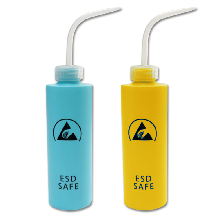250ml 500ml ESD Wash Bottle Plastic Squeeze Type Antistatic Alcohol Dispenser Safe Bottle