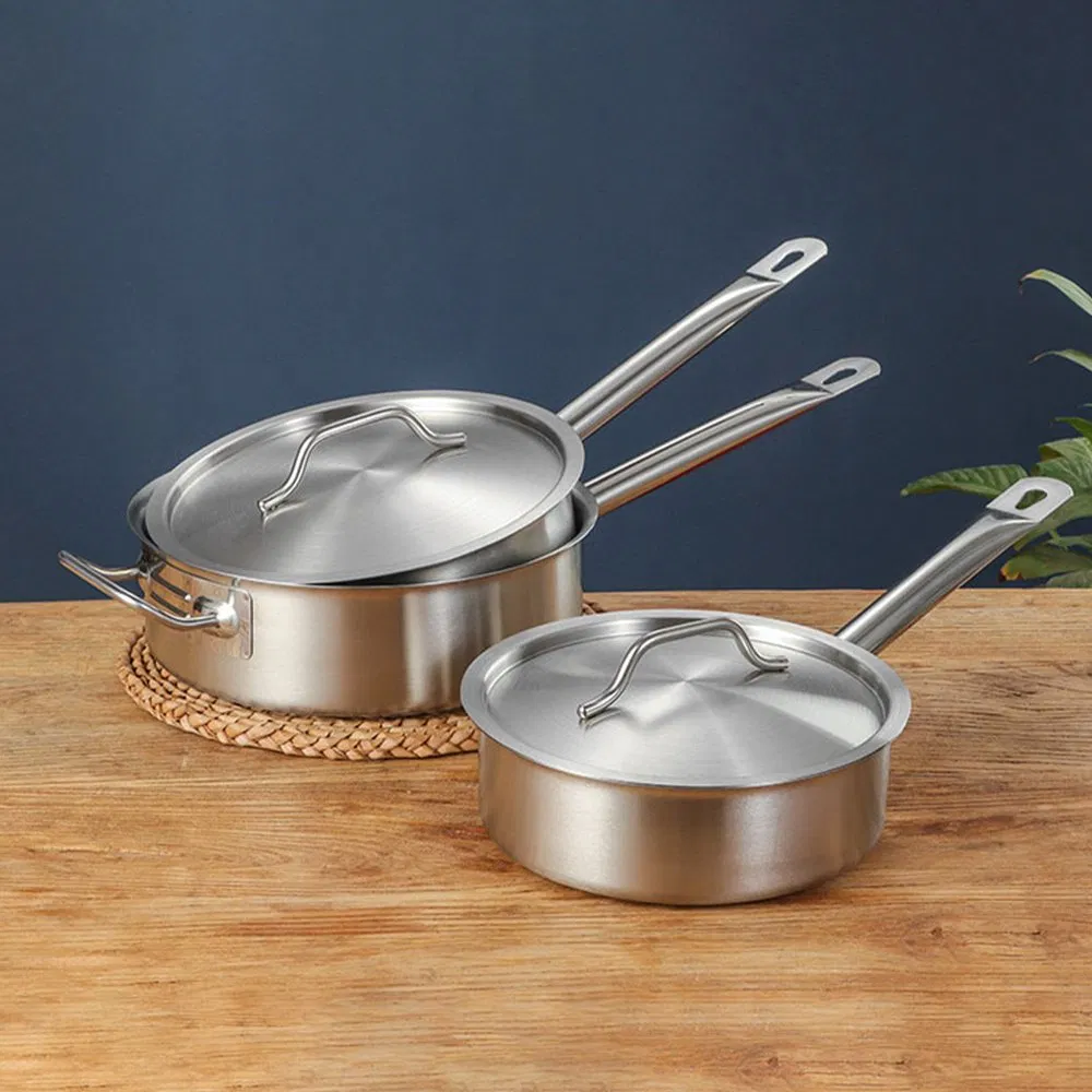 03 Style Short Body Stainless Steel Sauce Pot with Single Handle