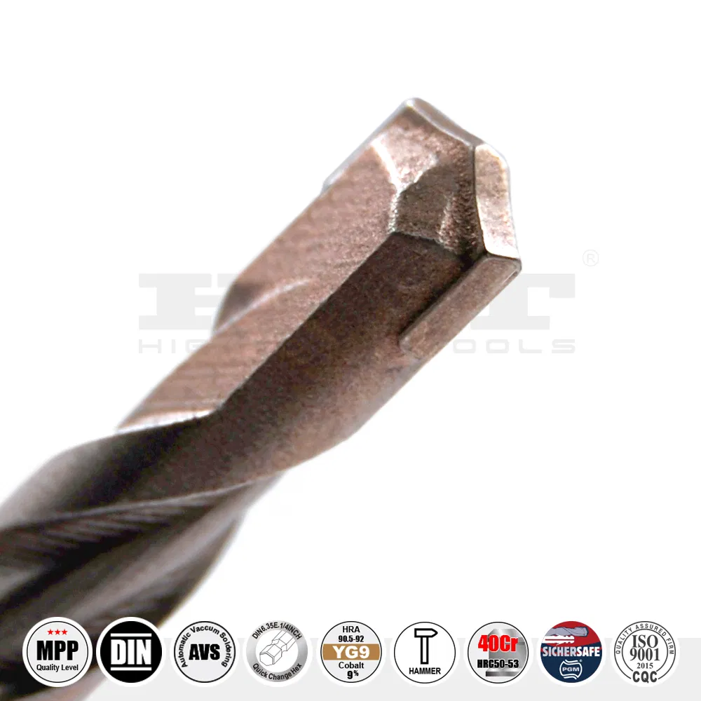 Pgm Premium Quality Tct Concrete Drill Bit O Flute DIN6.35e Quick Change Hex Hank for Various Concrete Brick Cement Drilling