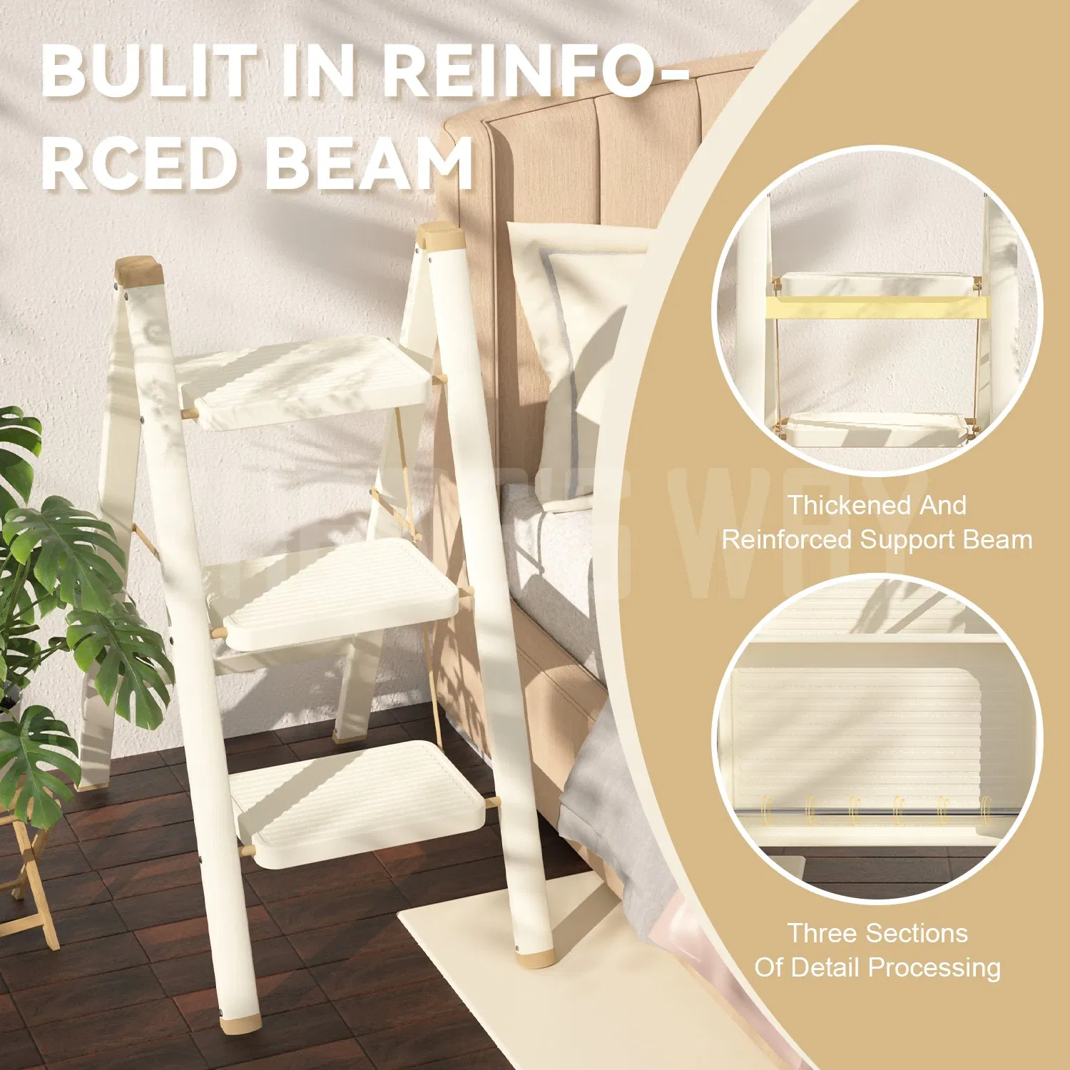 Zhengs Way Household Lightweight Portable Ladder with 3-5 Step Ladders