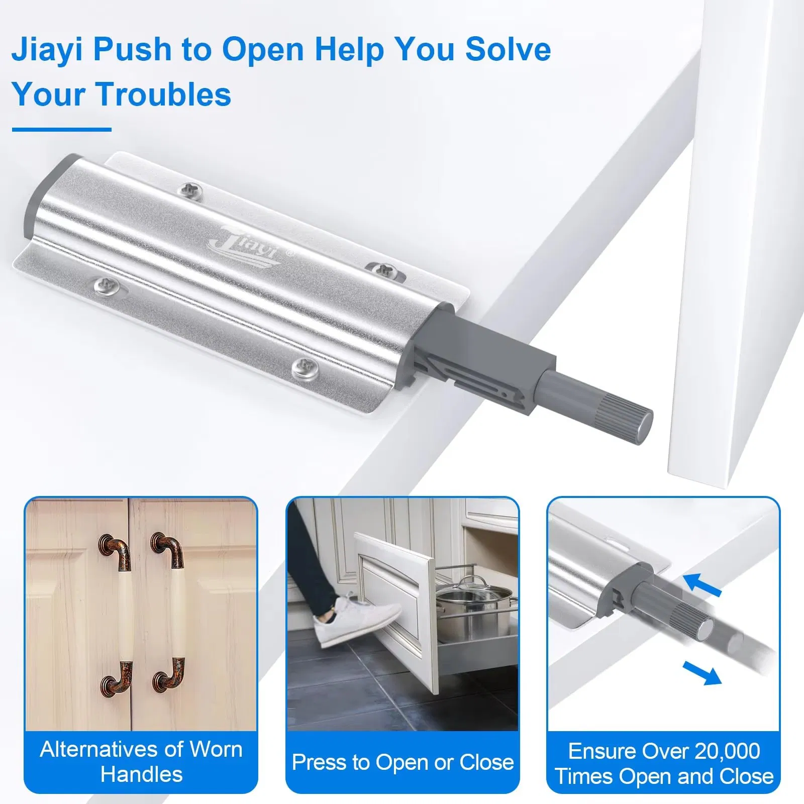 Kitchen Cabinet Hidden Rebound Device Furniture Hardware Push to Open Door System