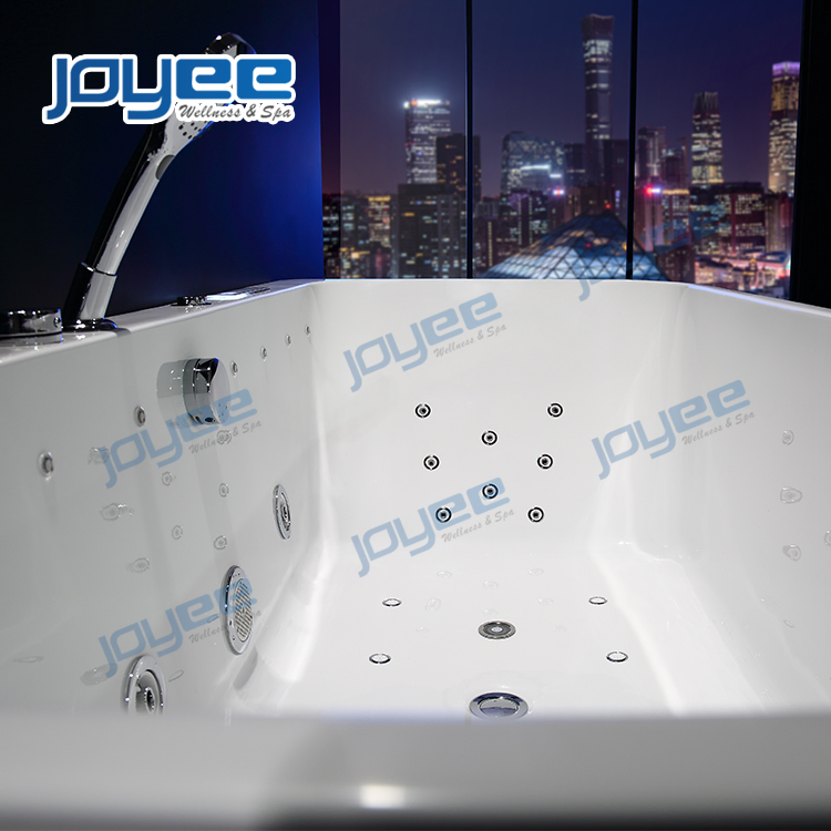Угловая гидромассажная ванна Joyee с LED-подсветкой и джакузи