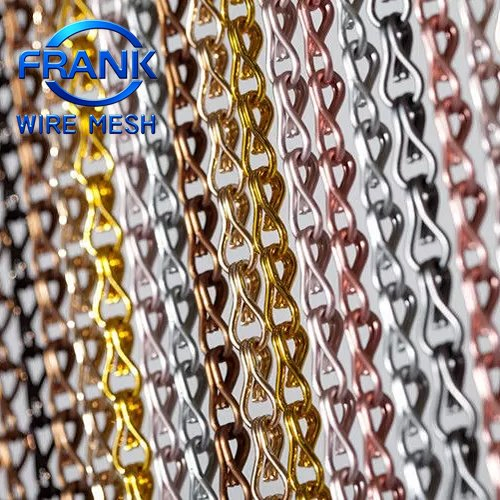 High Quality Aluminum Hanging Double Hook Metal Chain Link Fly Curtain Mesh for Room Dividers