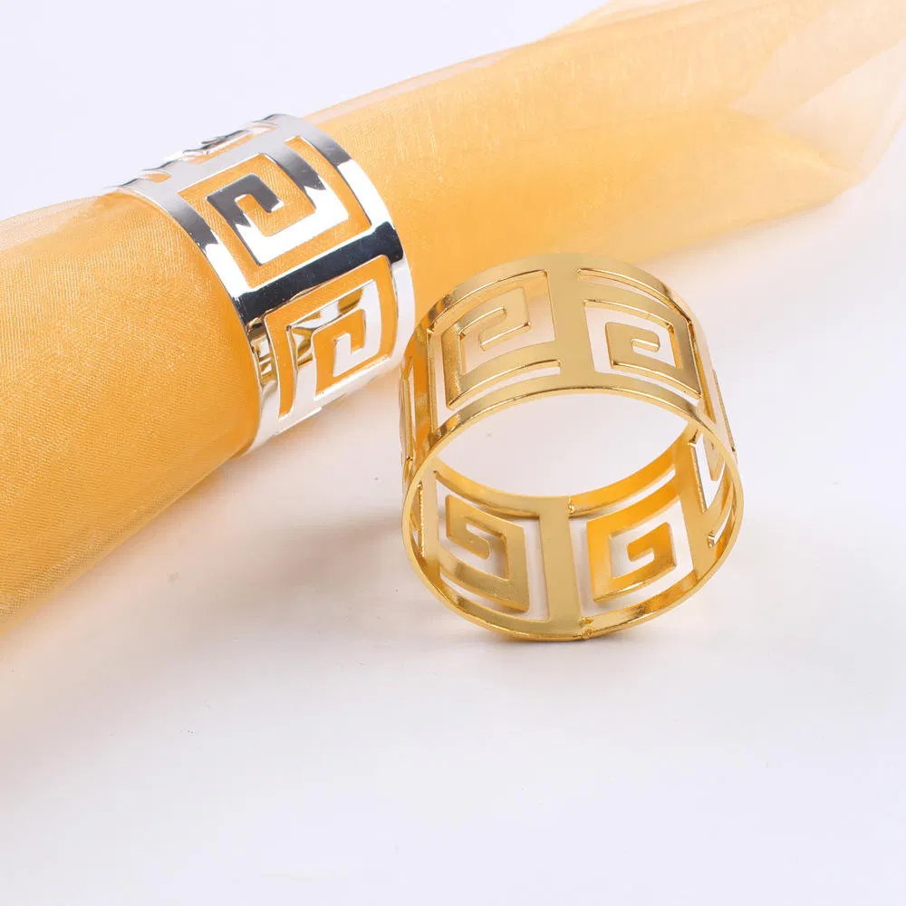 Wholesale Custom High Quality Gold Silver Kirsite Metal Wedding Dinner Napkin Ring