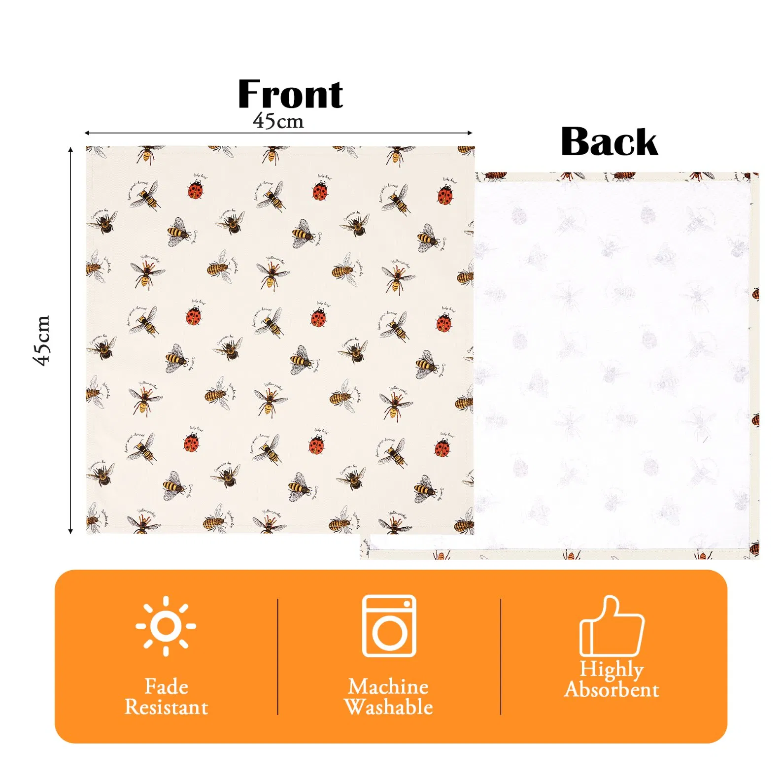 Customized Bee Napkin for Cotton Printed Dining Tables and Kitchens