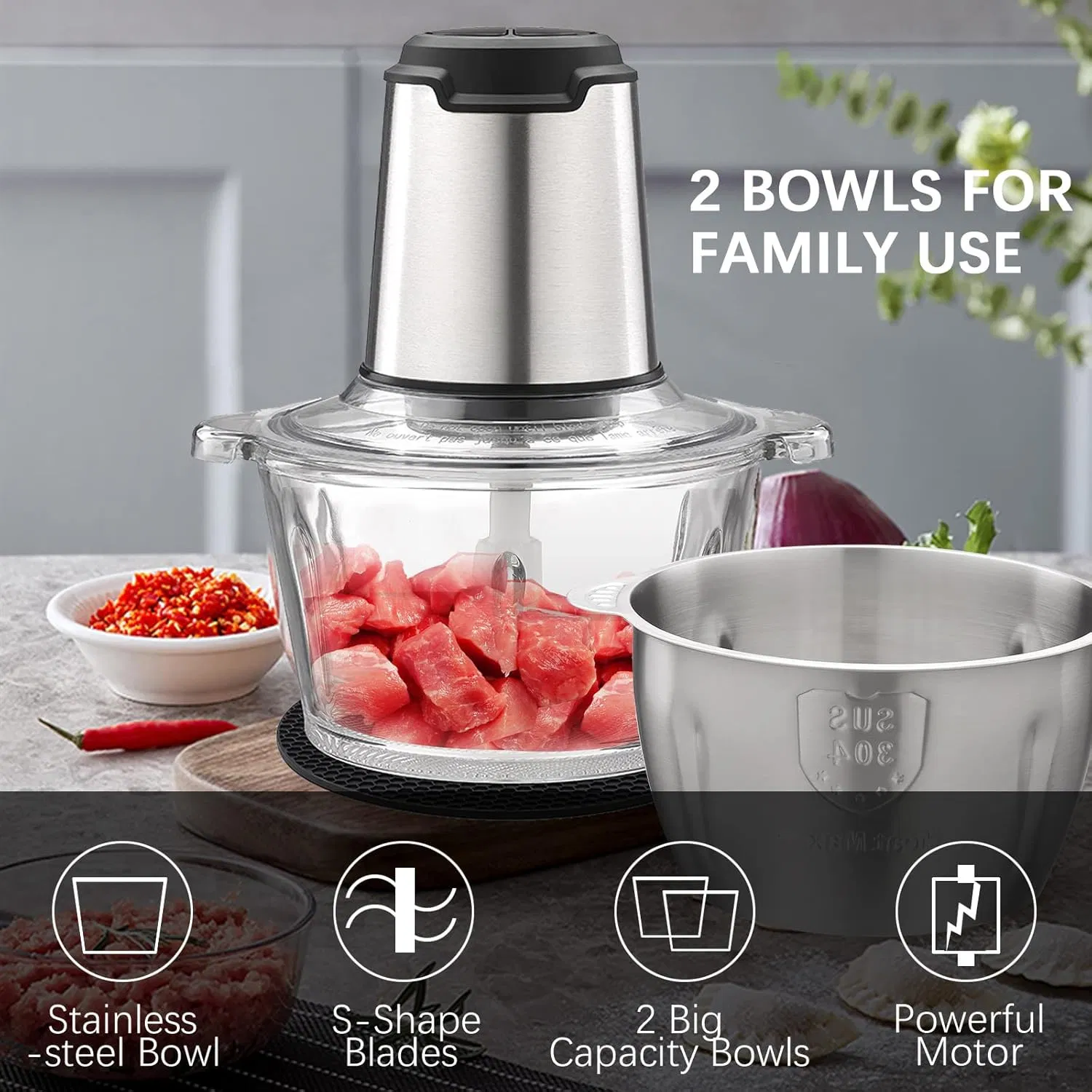 Compact Food Chopper for Quick Meal Prep and Easy Storage