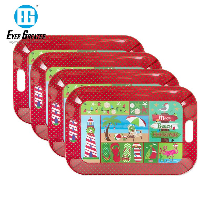 Custom Serving Tray Set High Quality Metal Tray for Gifts Christmas Decor Wholesale Trays Decorative Serving Trays