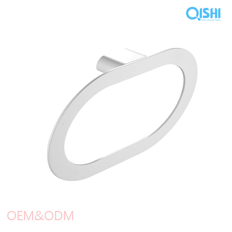 Полотенцедержатель Qishi хром/белый, для ванной