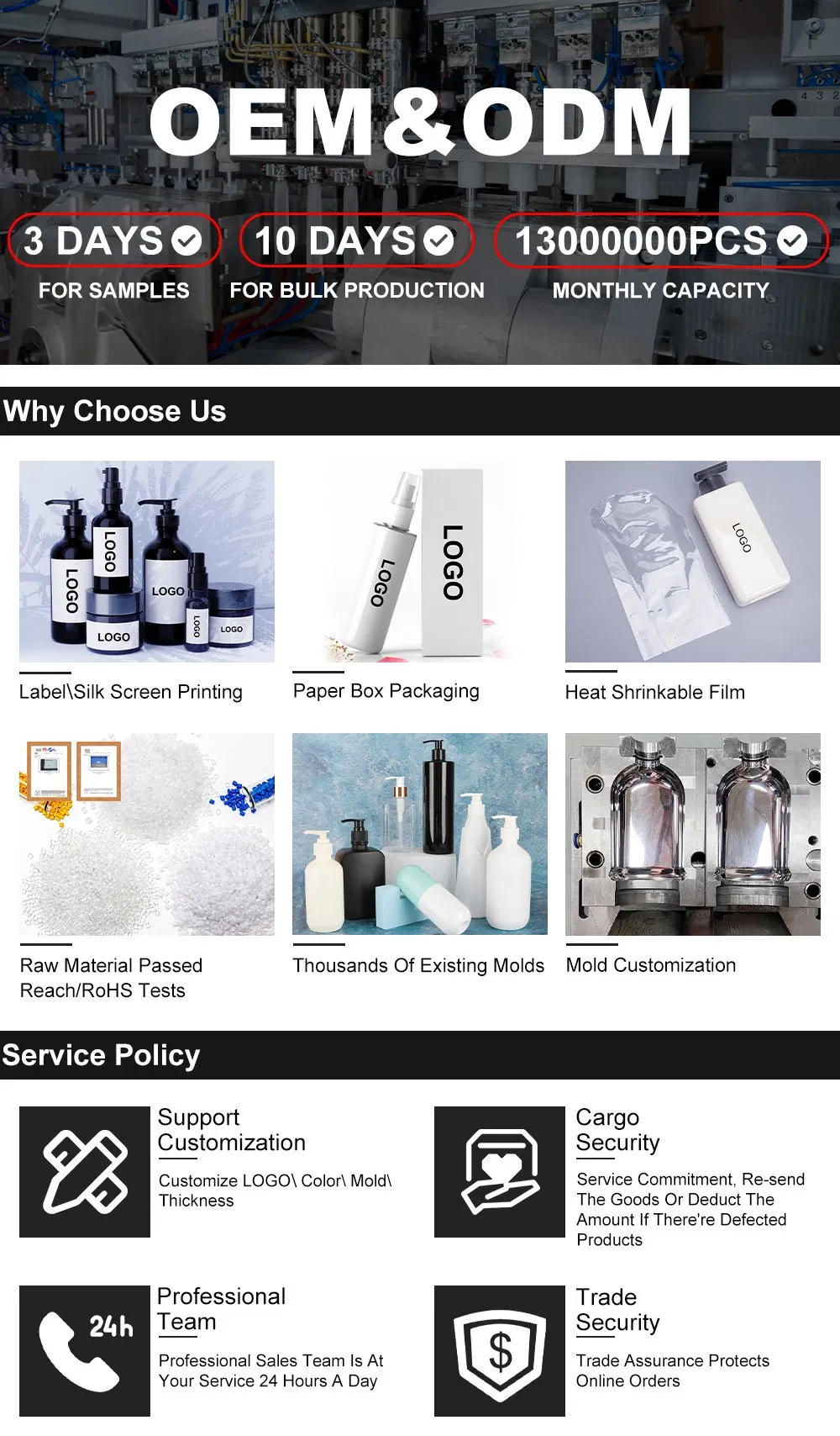 30ml Empty Transparent Pet Plastic Water Bottle Beverage Packaging