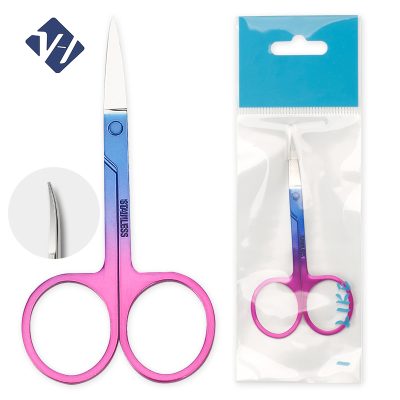 Colorful Stainless Steel Beauty Makeup Eyebrow Eyelash Scissors for Salon Home