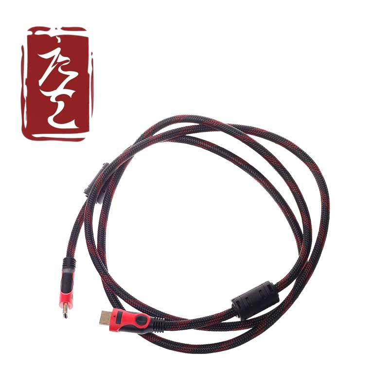 OEM HDMI Cable Black/Red Woven 4K Plated Gold Connectors for with CE RoHS
