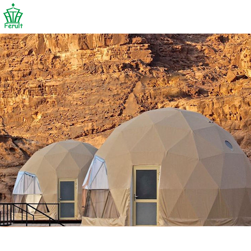 Dia 6m 20FT Aluminum Hot Weather Camping Geodesic Dome Tent for Desert Resort Area