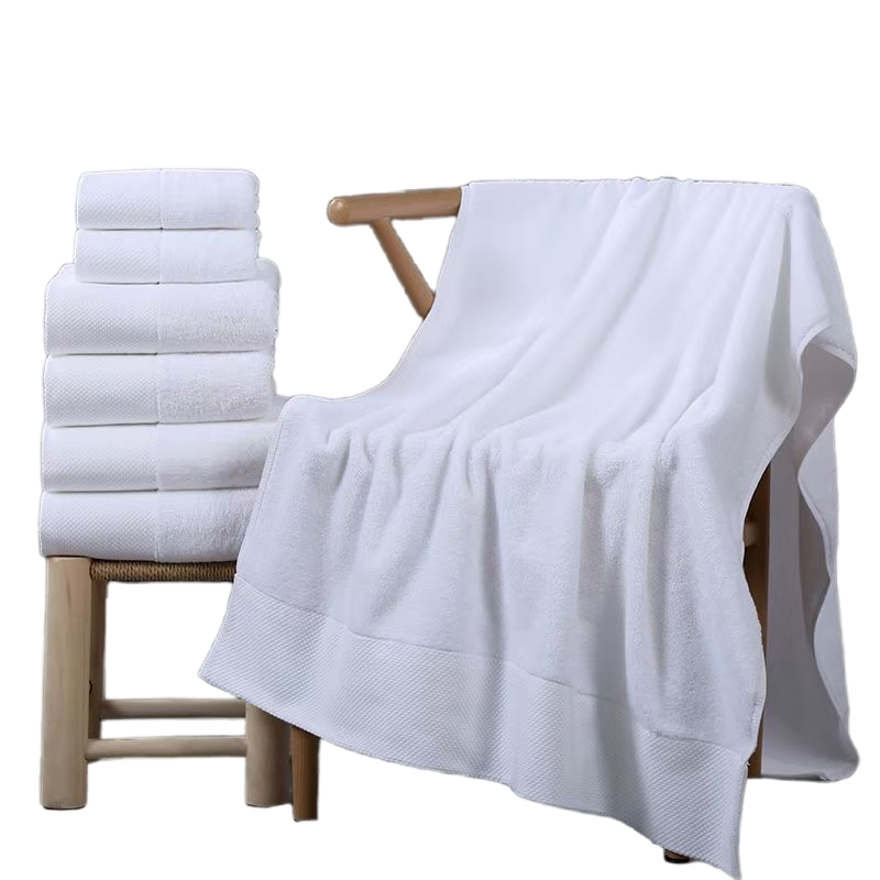 White Bath Towel with Hotel Amenities for Guest Room Using