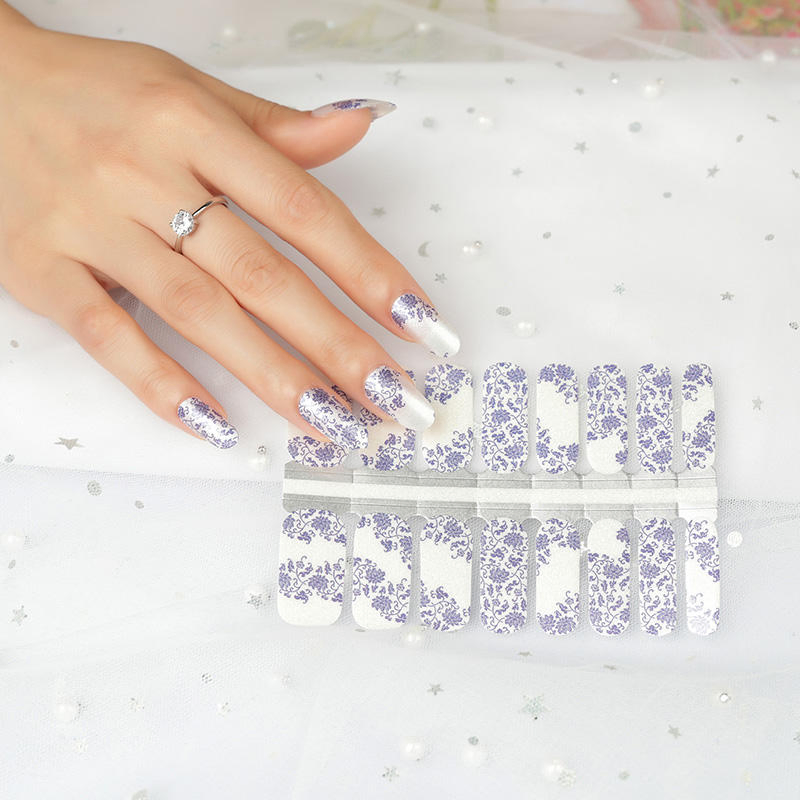 Nail Art Manufacturer Colorful Flower Art Finger Nail Wraps