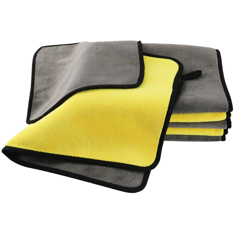 Two Side Fleece 400GSM Microfiber Kitchen Clean Towel with Edge and Hook