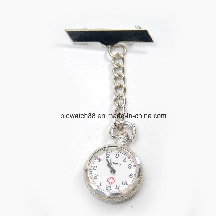 Silver Tone Fob Quartz Medical Watches for Nurse and Doctor