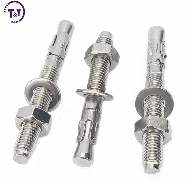 Stainless Steel M10 M16 M24 Hex Concrete Wall Hardware Through Bolt Expansion Screw Wedge Anchor Bolt